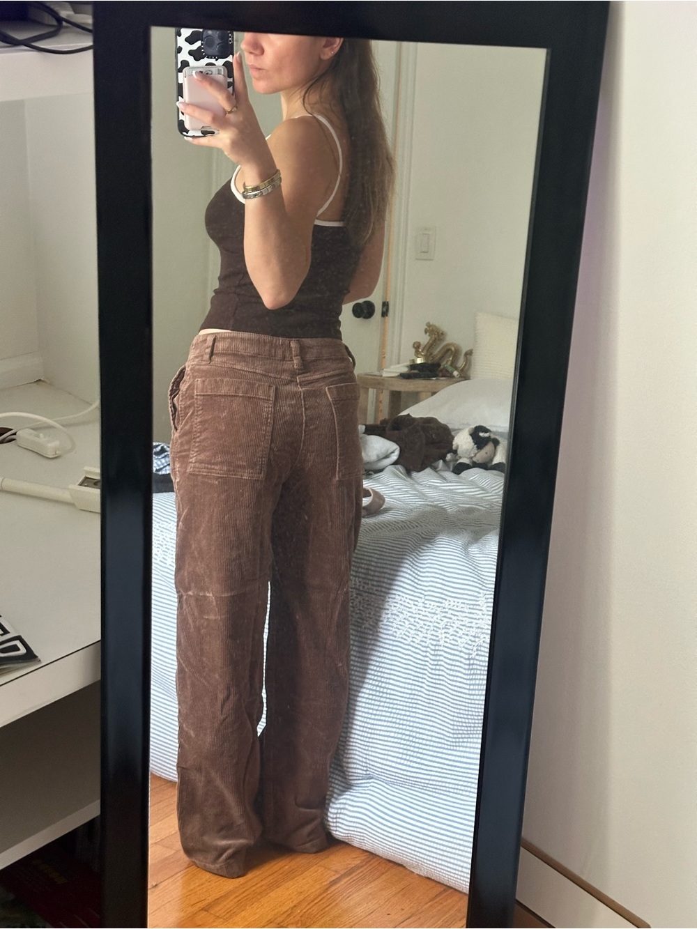 NWOT gap Brown Corduroy Wide-Leg Pants - Picture 3 of 5
